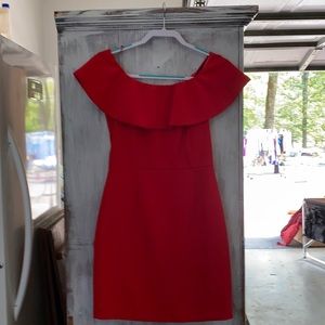 Red dress size small pageant interview